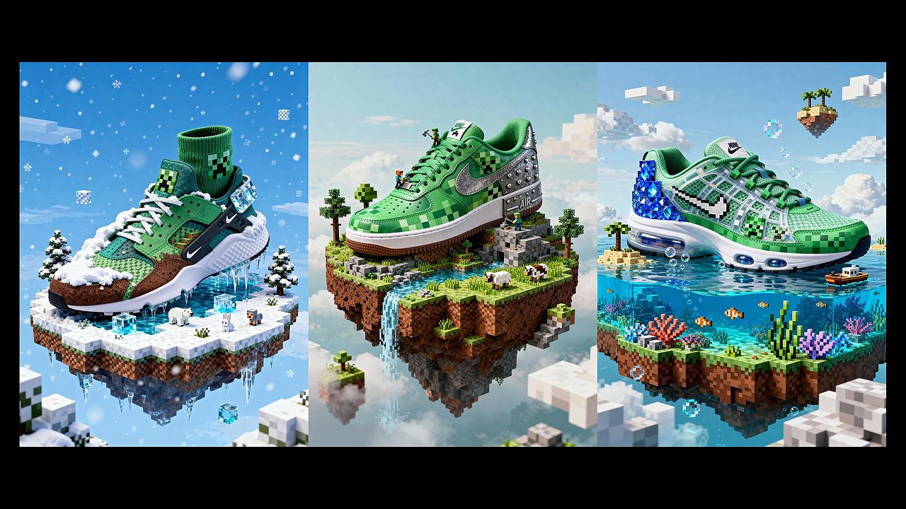AIGC AI影像·《我的世界》 x NIKEDUNK 联名（图ZNDA0MTk1NzI4） - 短片 - 站酷设计师大叔Pro原创素材 - 站酷ZCOOL