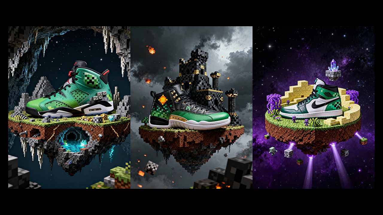 AIGC AI影像·《我的世界》 x NIKEDUNK 联名（图ZNDA0MTk1NzIw） - 短片 - 站酷设计师大叔Pro原创素材 - 站酷ZCOOL
