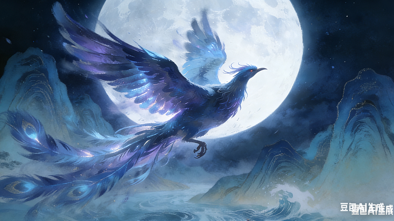 《精卫衔石，沧溟未改》（图ZNDA0MTk5NjQw） - AI作品 - 站酷设计师JuneandY原创素材 - 站酷ZCOOL