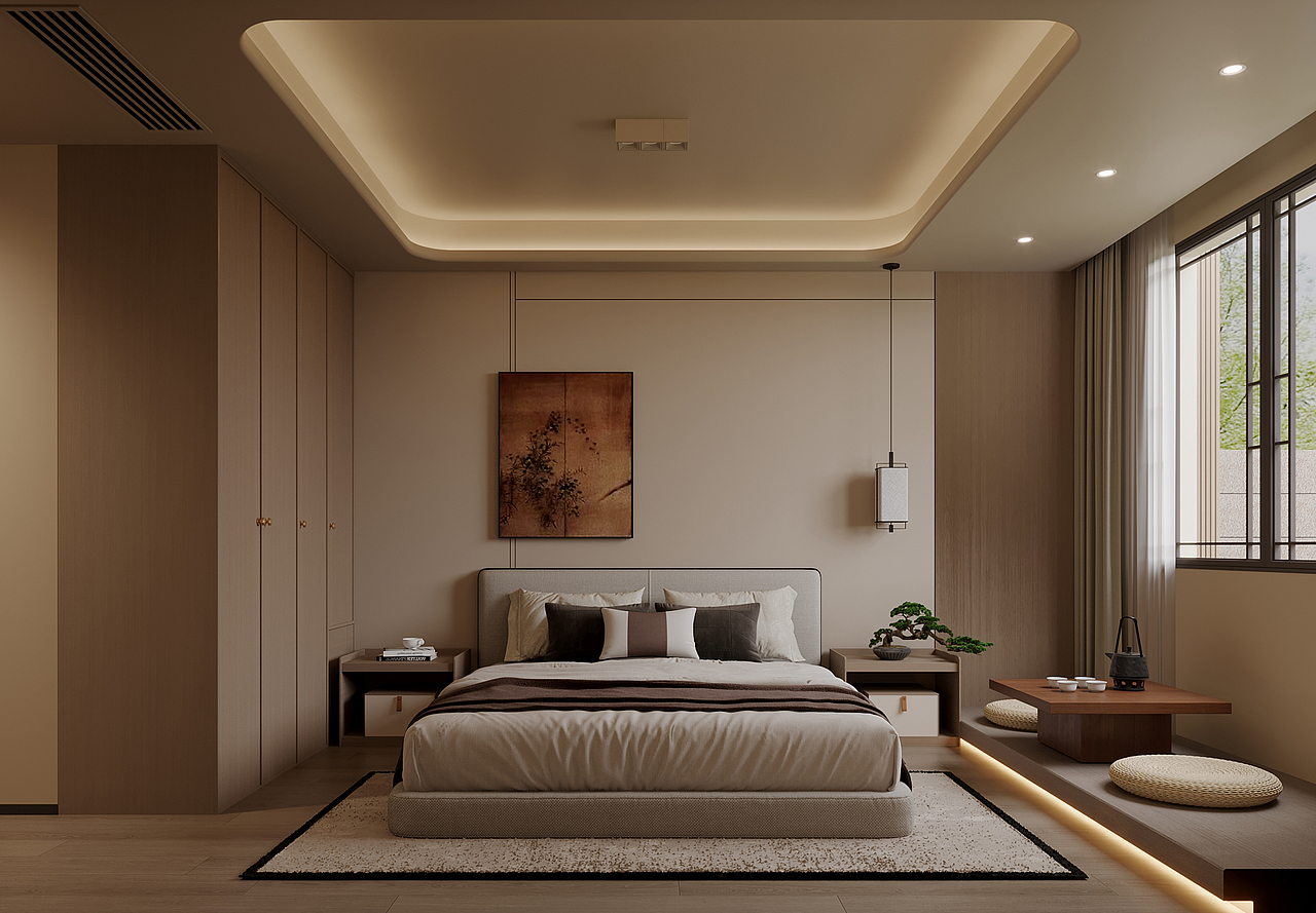 新中式挑空别墅客餐厅效果图表现（图ZNDA0MjAxNDg0） - 家装设计 - 站酷设计师王彤ing原创素材 - 站酷ZCOOL