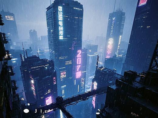 赛博朋克风city场景
