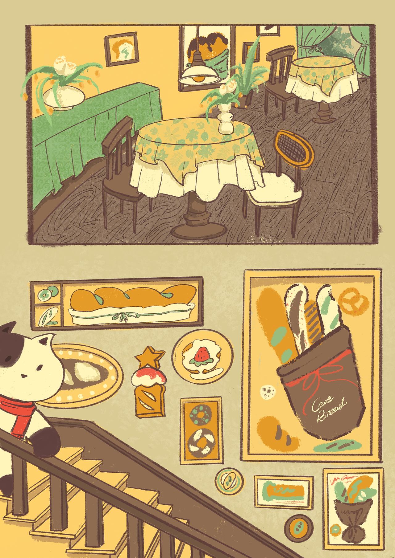 漫画/插画/猫咪面包店店系列插画设计（图ZNDA0MjE1MTY0） - 绘本 - 站酷设计师一休与海马原创素材 - 站酷ZCOOL