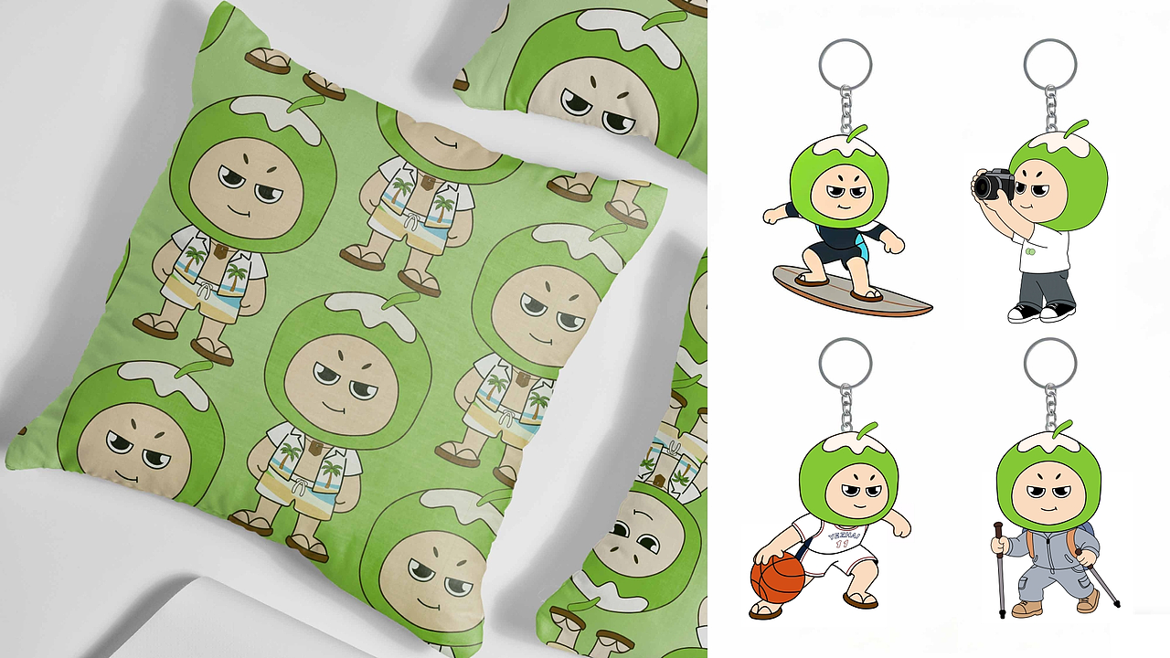 【椰仔】IP形象设计【逐浪派对】（图ZNDA0MjI2MDA4） - IP形象 - 站酷设计师吉吉啵原创素材 - 站酷ZCOOL