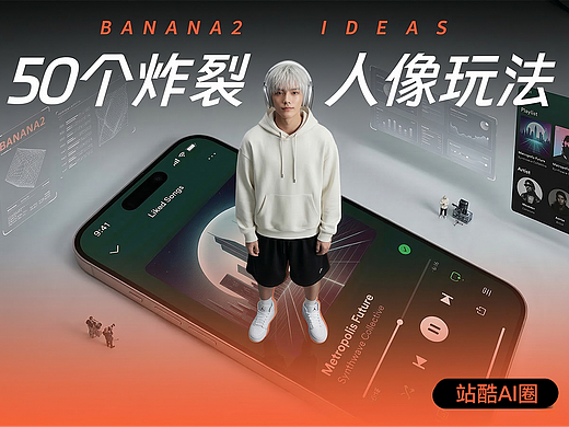 全網(wǎng)最全，Banana2 50個炸裂人像玩法大合集，附國內(nèi)可用渠道（個人主頁-ZMTcxNDcyOA==） - 多領(lǐng)域 - 站酷設(shè)計師站酷AI圈原創(chuàng)素材 - 站酷ZCOOL