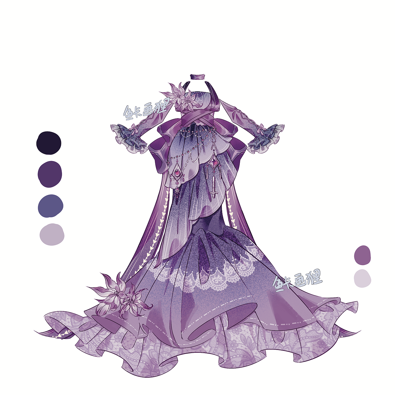 紫罗兰的嫁衣（图ZNDA0MjMxMzY0） - 商业插画 - 站酷设计师鱼卡画狸原创素材 - 站酷ZCOOL