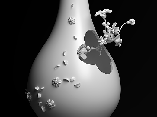 超级温润的石膏花瓶建模