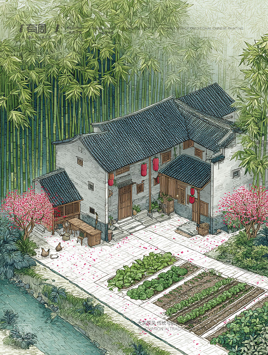 田园生活（图ZNDA0MjMyODI0） - AI作品 - 站酷设计师Hue有调原创素材 - 站酷ZCOOL