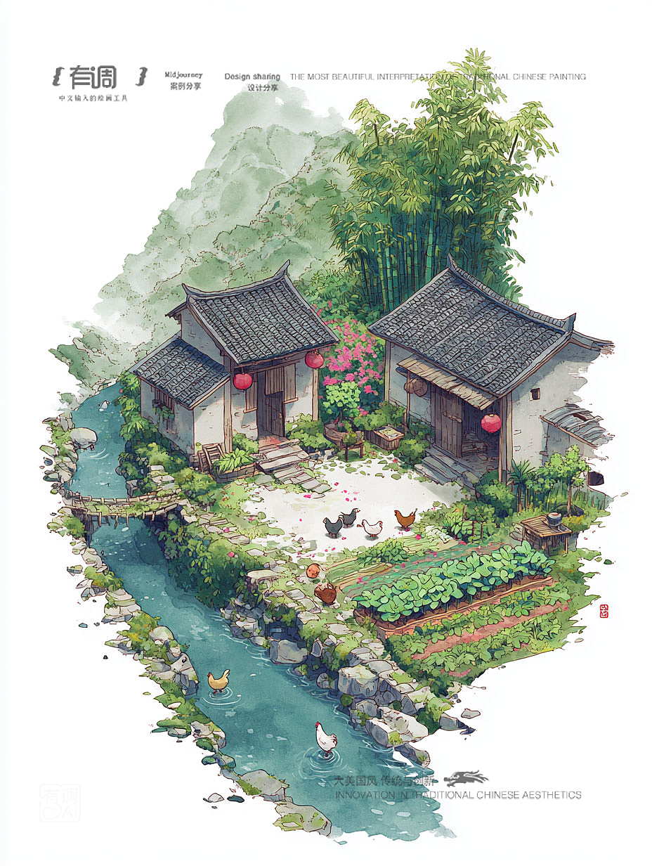 田园生活（图ZNDA0MjMyODQ0） - AI作品 - 站酷设计师Hue有调原创素材 - 站酷ZCOOL