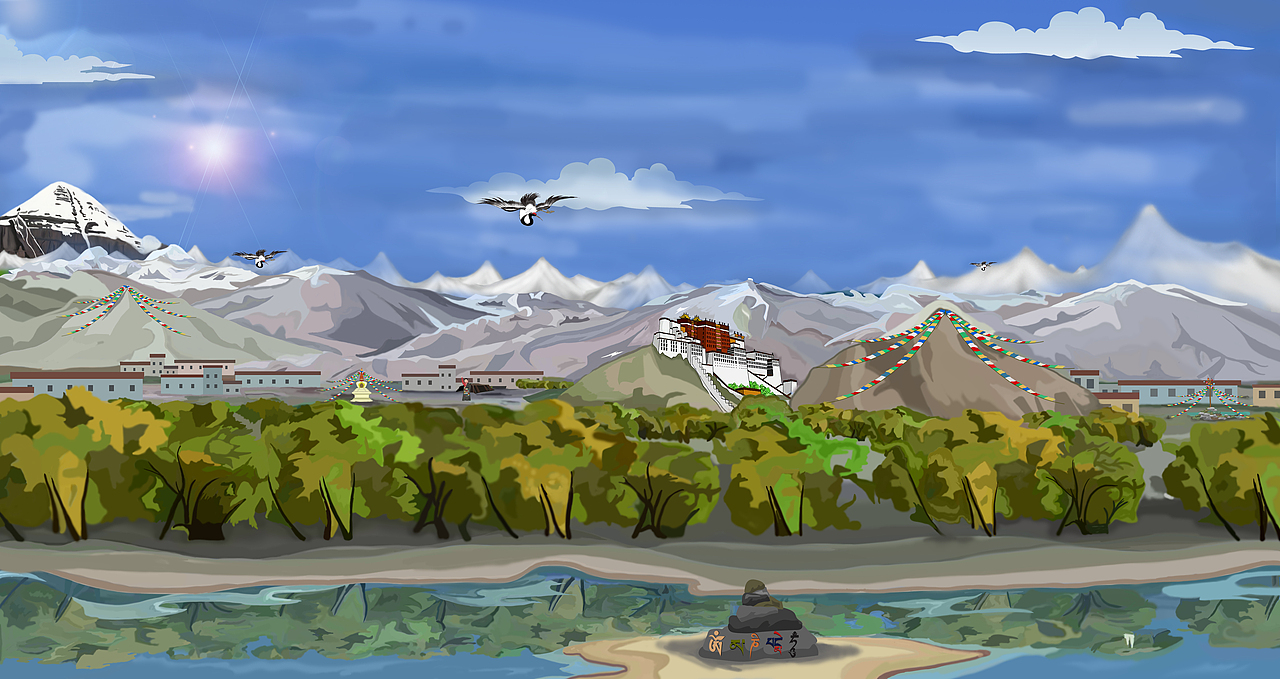 布宫河畔·圣城印象（图ZNDA0MjM1MTcy） - 其他平面 - 站酷设计师多吉平面工作室原创素材 - 站酷ZCOOL