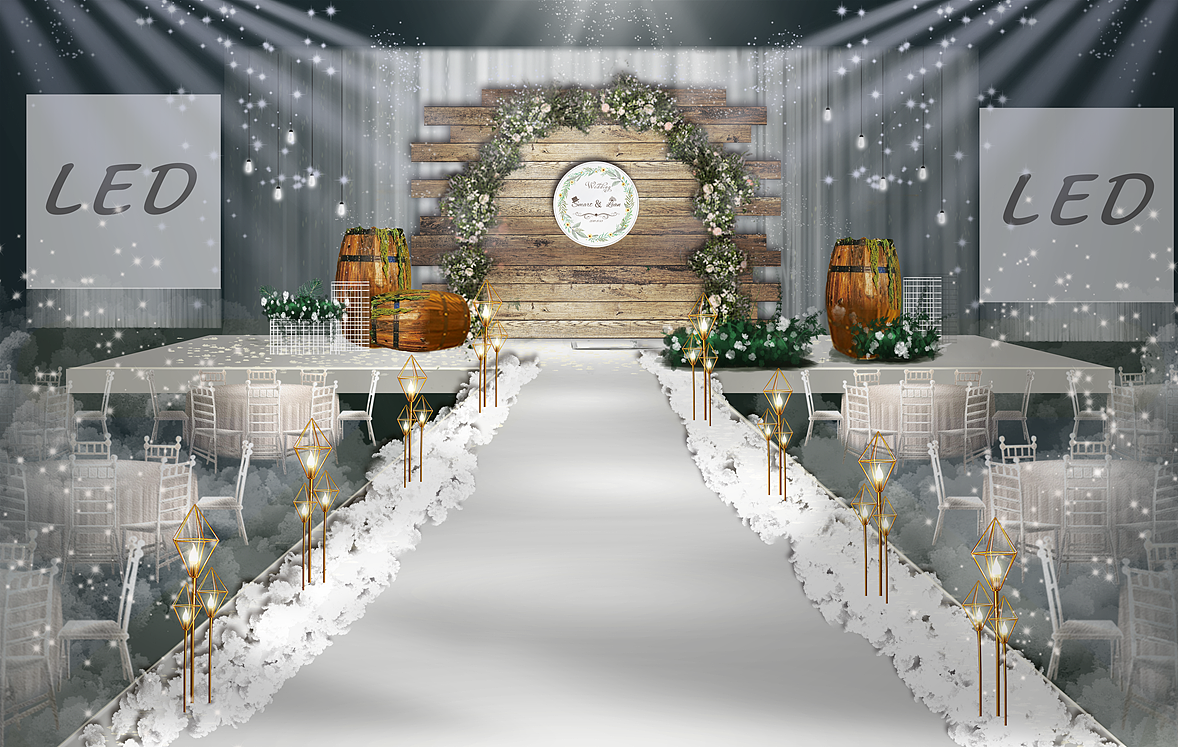 婚礼视觉设计 / 婚礼舞台相关设计（图ZNDA0MjM4Mjgw） - 舞台美术 - 站酷设计师wuen乌恩原创素材 - 站酷ZCOOL