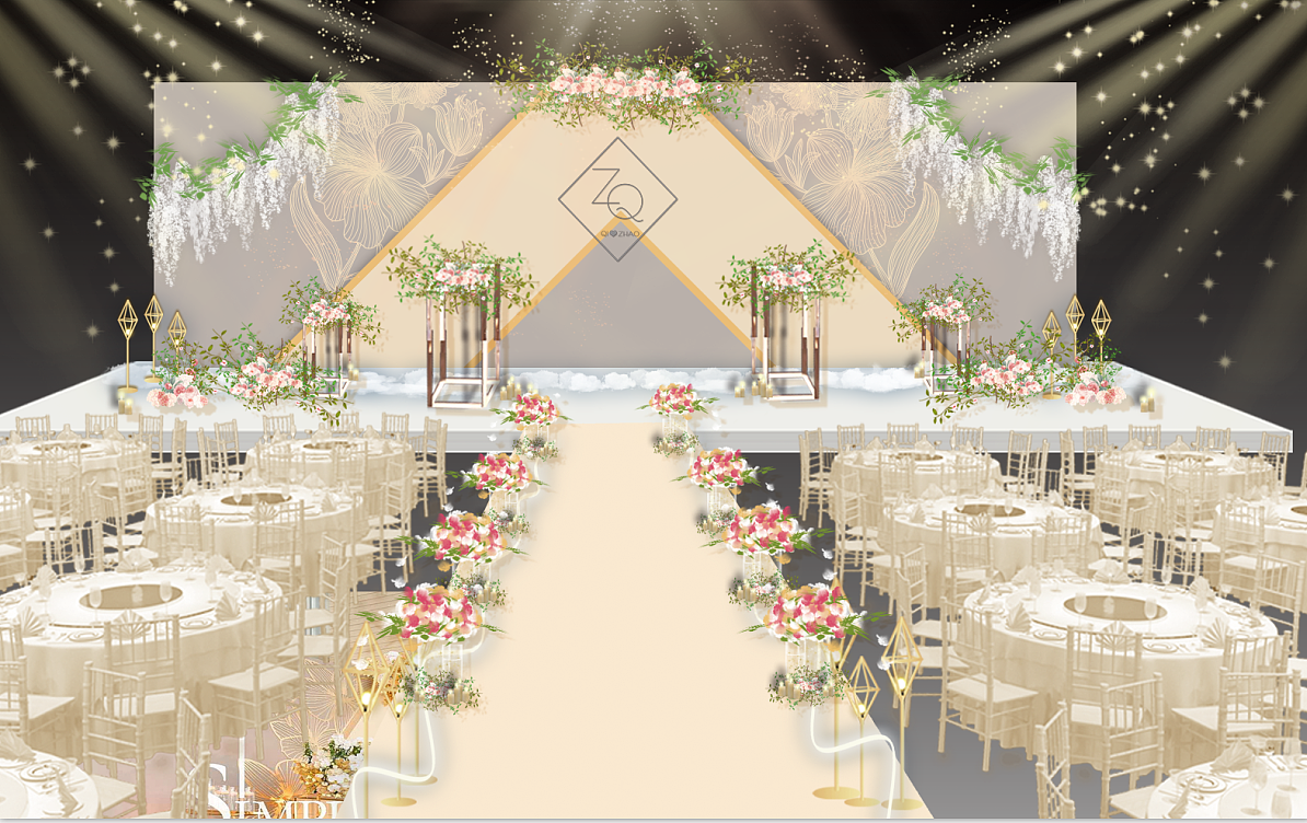 婚礼视觉设计 / 婚礼舞台相关设计（图ZNDA0MjM4MzI4） - 舞台美术 - 站酷设计师wuen乌恩原创素材 - 站酷ZCOOL