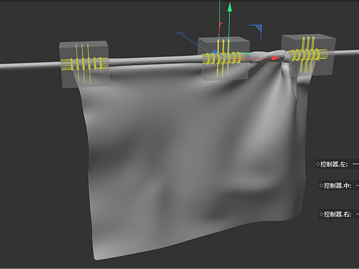 C4D布料模拟-窗帘绑定
