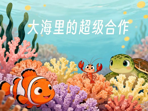 《大海里的超级合作》绘本