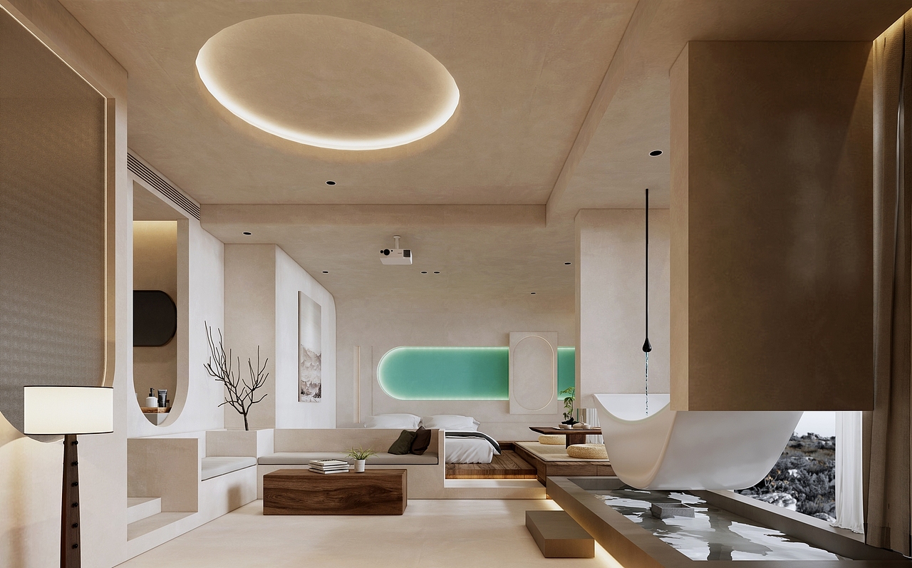 侘寂民宿案例（图ZNDA0MjUxNzQw） - 酒店餐饮设计 - 站酷设计师锐雅空间设计原创素材 - 站酷ZCOOL