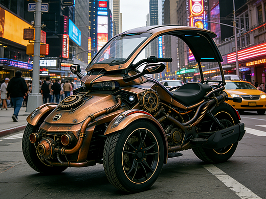 狂飙2---蒸汽朋克倒三轮篷车