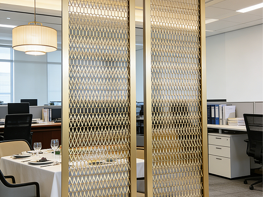 不锈钢编织网屏风金属网屏风酒店大堂屏风客厅金属隔断