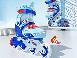 輪滑鞋粉藍雙色