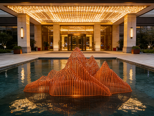 不锈钢假山雕塑不锈钢山形雕塑房地产不锈钢水景雕塑