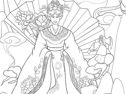 岑溪牛娘戏人物插画设计