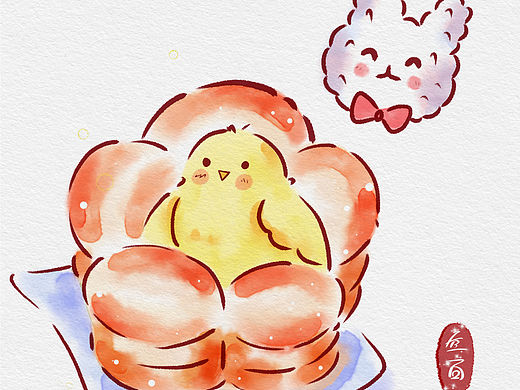 板繪臨摹小鳥蛋糕（個(gè)人主頁(yè)-ZNzMzMjk0MTY=） - 創(chuàng)作習(xí)作 - 站酷設(shè)計(jì)師空白321原創(chuàng)素材 - 站酷ZCOOL