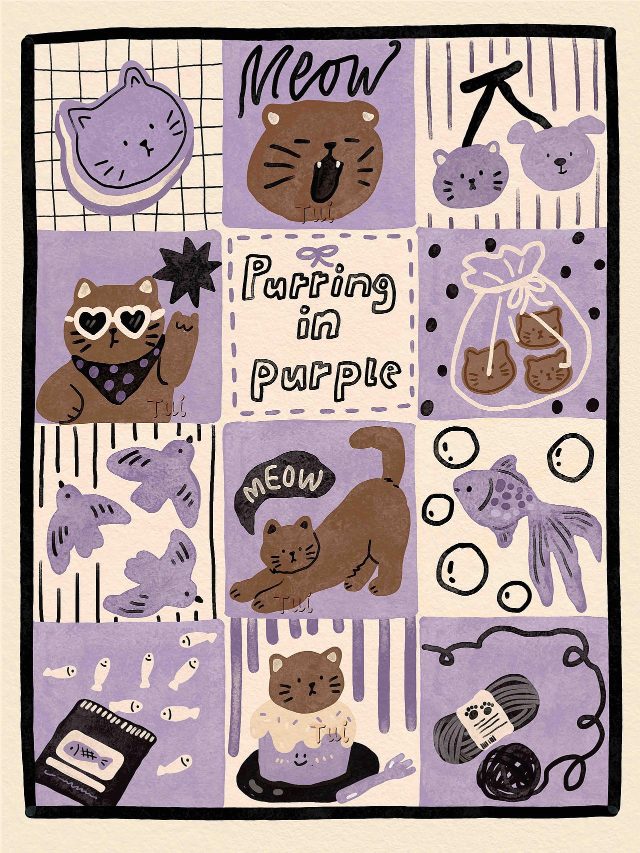 14-在紫色里打呼噜-20260318-20260313（图ZNDA0MzA1ODA0） - 商业插画 - 站酷设计师小短腿kingbaby原创素材 - 站酷ZCOOL