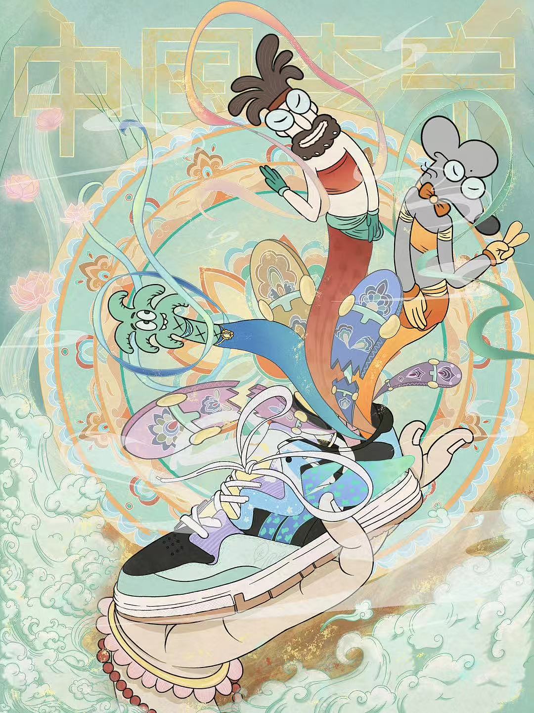 敦煌×李宁（图ZNDA0MzExNDI0） - 创作习作 - 站酷设计师禾禾hee原创素材 - 站酷ZCOOL