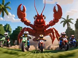 摩托競技比賽居然有人騎蝦沖刺