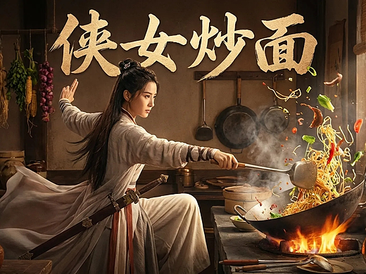 以为她要打架…结果在炒泡面