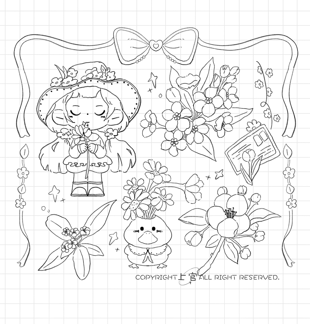 一组春日花花（图ZNDA0MzMwMzQ0） - 艺术插画 - 站酷设计师上官P儿原创素材 - 站酷ZCOOL