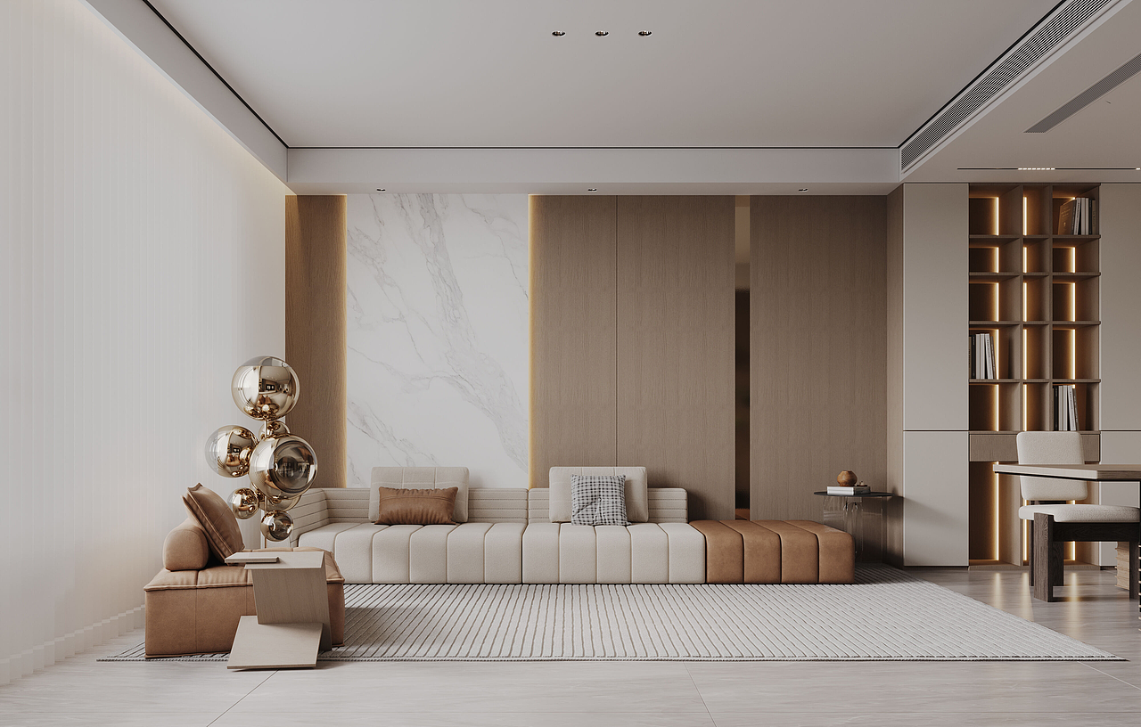 现代轻奢复式效果表现（图ZNDA0MzMwNTAw） - 家装设计 - 站酷设计师是丽丽啊wink原创素材 - 站酷ZCOOL