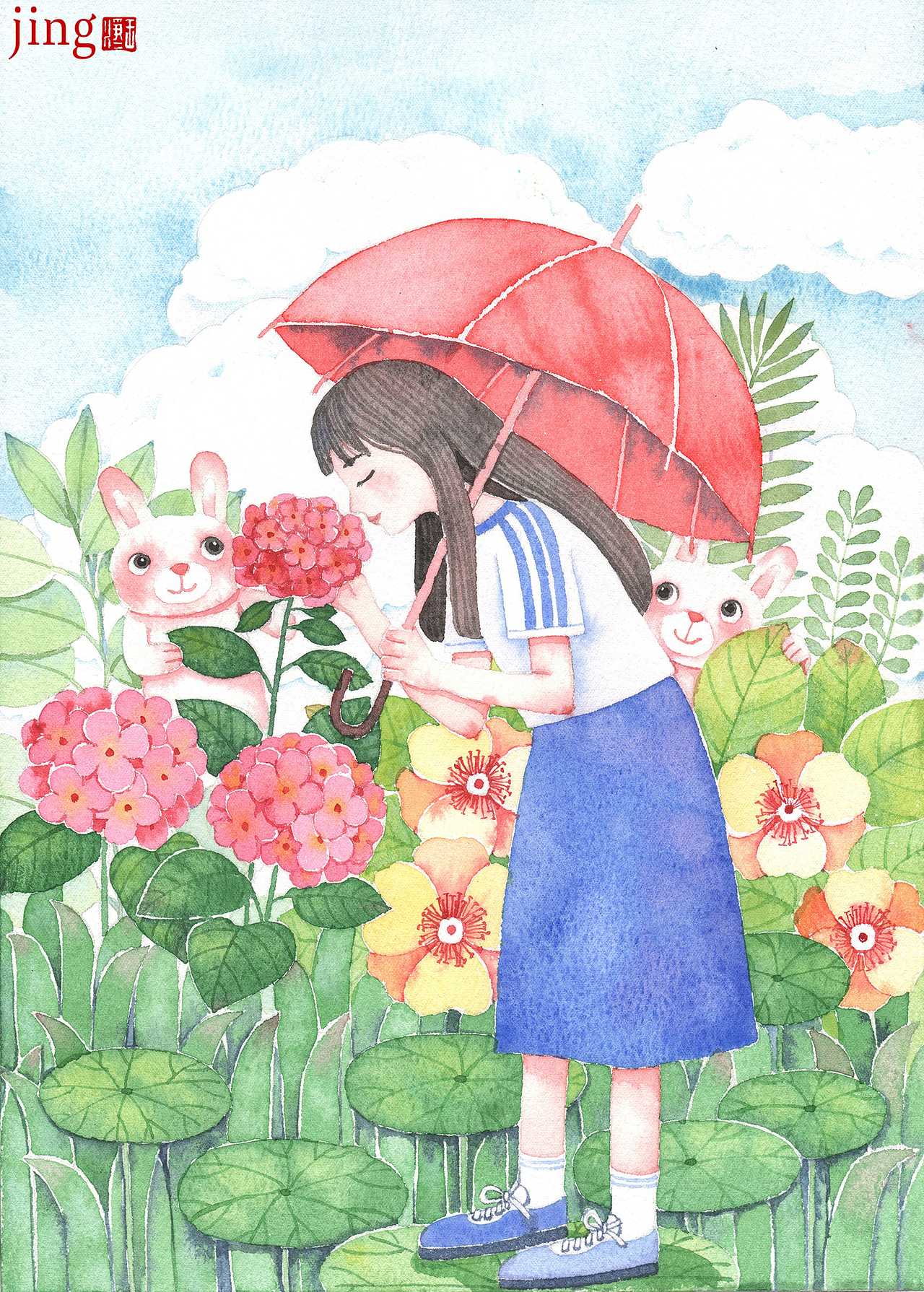 3幅唯美插画过程+插画完整图（图ZNDA0MzQ0MjEy） - 儿童插画 - 站酷设计师画儿晴天原创素材 - 站酷ZCOOL