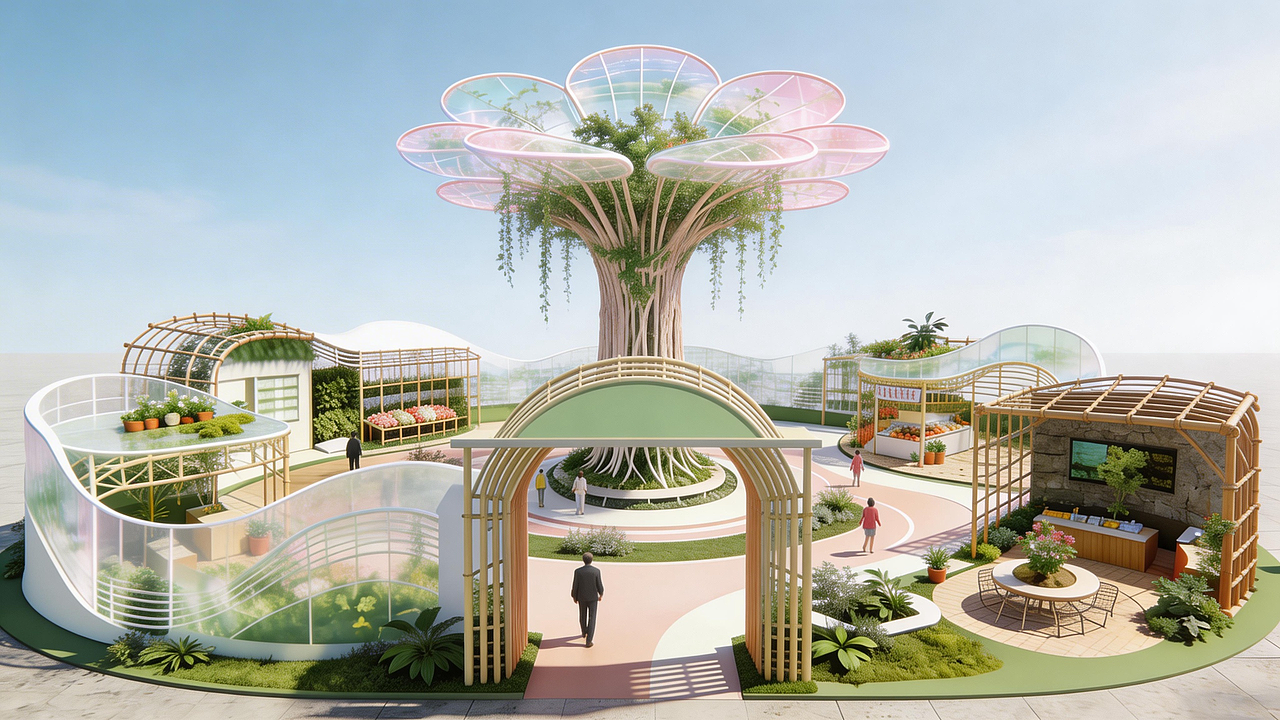 整点自然·花漾展区 | 让空间自然生长的设计提案（图ZNDA0MzU0MTky） - 场景 - 站酷设计师M西安设计王老师原创素材 - 站酷ZCOOL