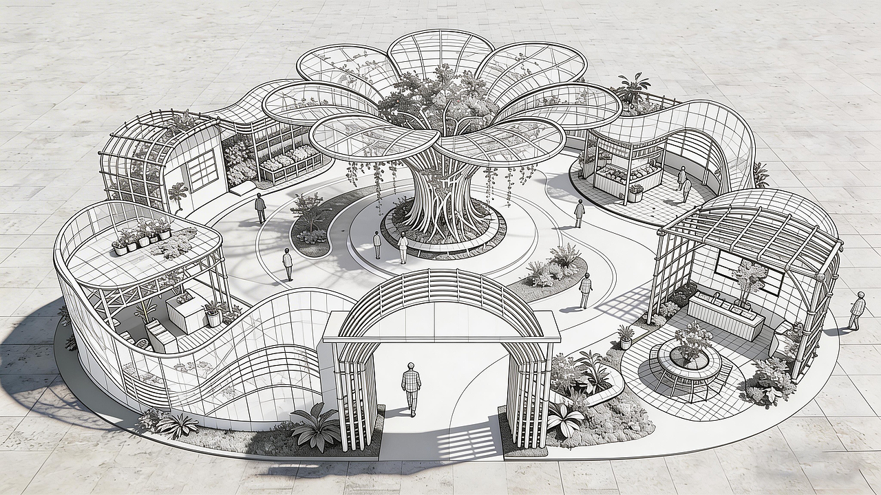 整点自然·花漾展区 | 让空间自然生长的设计提案（图ZNDA0MzU0MTgw） - 场景 - 站酷设计师M西安设计王老师原创素材 - 站酷ZCOOL