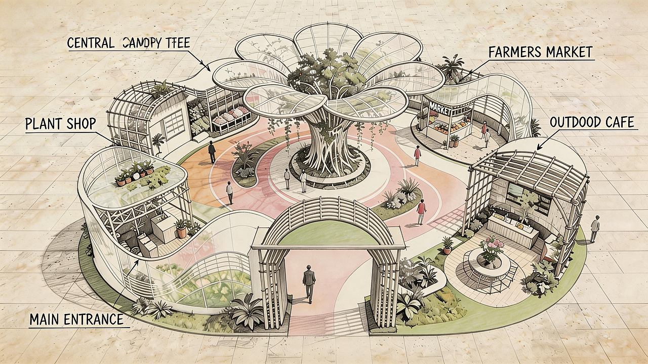 整点自然·花漾展区 | 让空间自然生长的设计提案（图ZNDA0MzU0MTc2） - 场景 - 站酷设计师M西安设计王老师原创素材 - 站酷ZCOOL