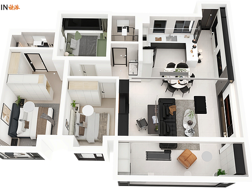 龙湖御湖镜9栋204（个人主页-ZNzMzMzUyMjA=） - 家装设计 - 站酷设计师漫步者001原创素材 - 站酷ZCOOL