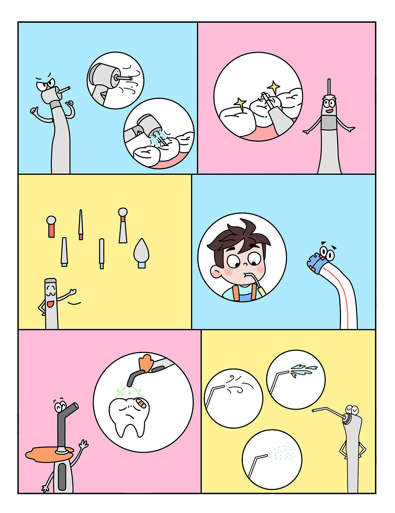 刚出版一本关于牙齿的漫画书（封面和一部分内页）（图ZNDA0MzYyNzYw） - 儿童插画 - 站酷设计师想有一只猫原创素材 - 站酷ZCOOL