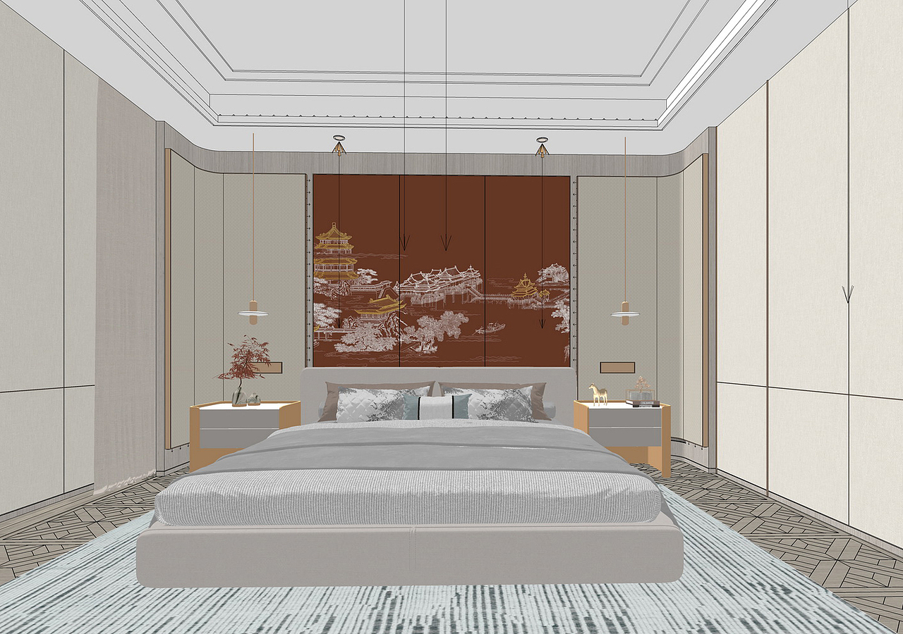 浙江温岭桃花源别墅台州样板房SU模型下载（图ZNDA0MzcxNTIw） - 家装设计 - 站酷设计师素模网原创素材 - 站酷ZCOOL