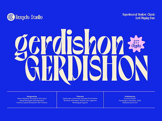 粗犷经典创意时尚广告海报杂志封面标题衬线英文字体