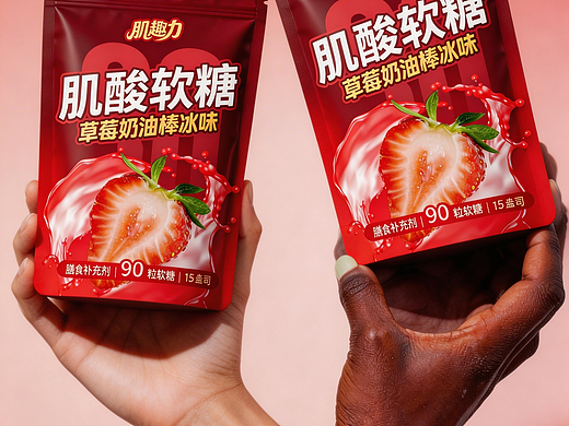 肌酸软糖包装设计｜功能食品的年轻化视觉表达