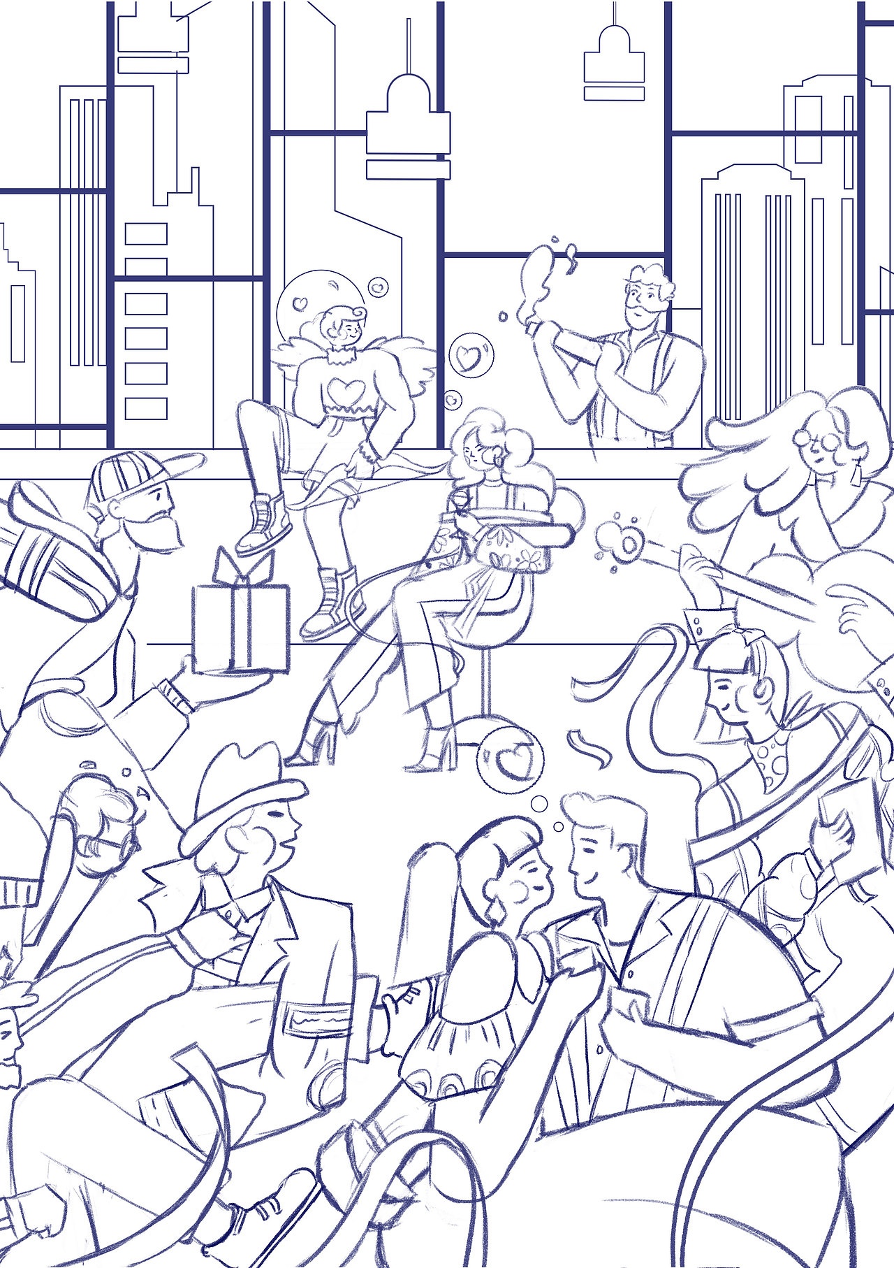 都市夜宴|在霓虹与烟火里，画一场成年人的温柔聚会（图ZNDA0Mzk3NDcy） - 创作习作 - 站酷设计师紫苏子原创素材 - 站酷ZCOOL