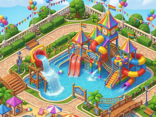 Q 版水上乐园场景 | 游戏美术