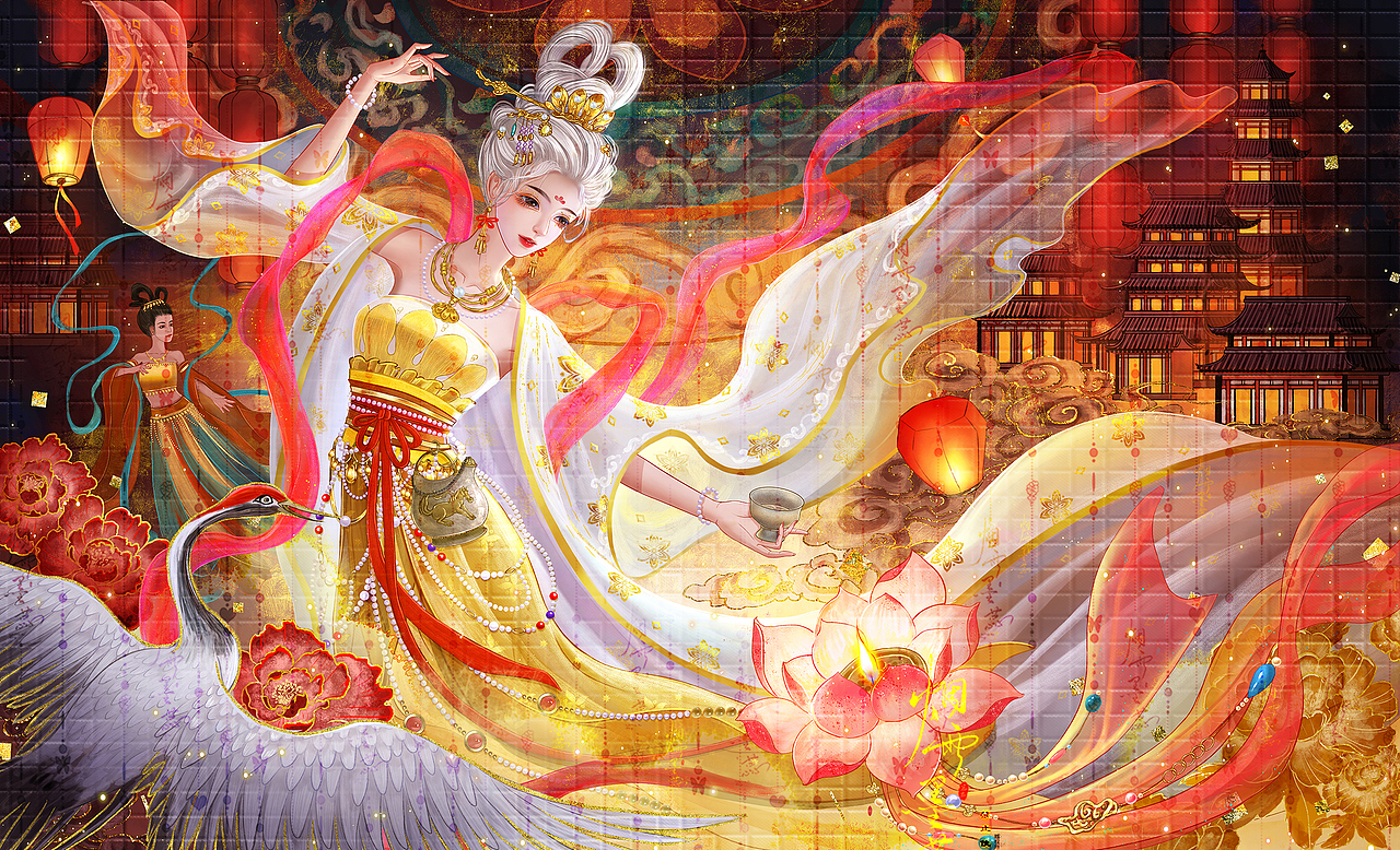 国宝拟人·鎏金舞马衔杯纹银壶（图ZNDA0NDIxNTY4） - 商业插画 - 站酷设计师烟雨墨蕊原创素材 - 站酷ZCOOL