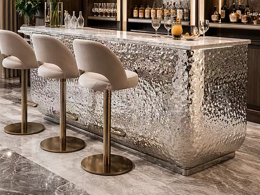 镜面不锈钢水波纹吧台水波纹不锈钢接待台服装店收银台