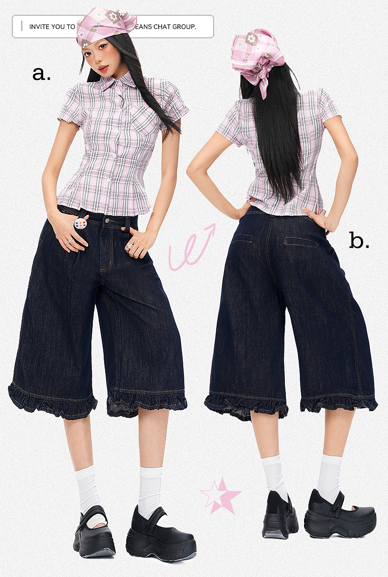 美式辣妹街头白复古蓝牛仔短裤详情页排版海报模特拼图（图ZNDA0NDI5MDY4） - 其他平面 - 站酷设计师特务L原创素材 - 站酷ZCOOL