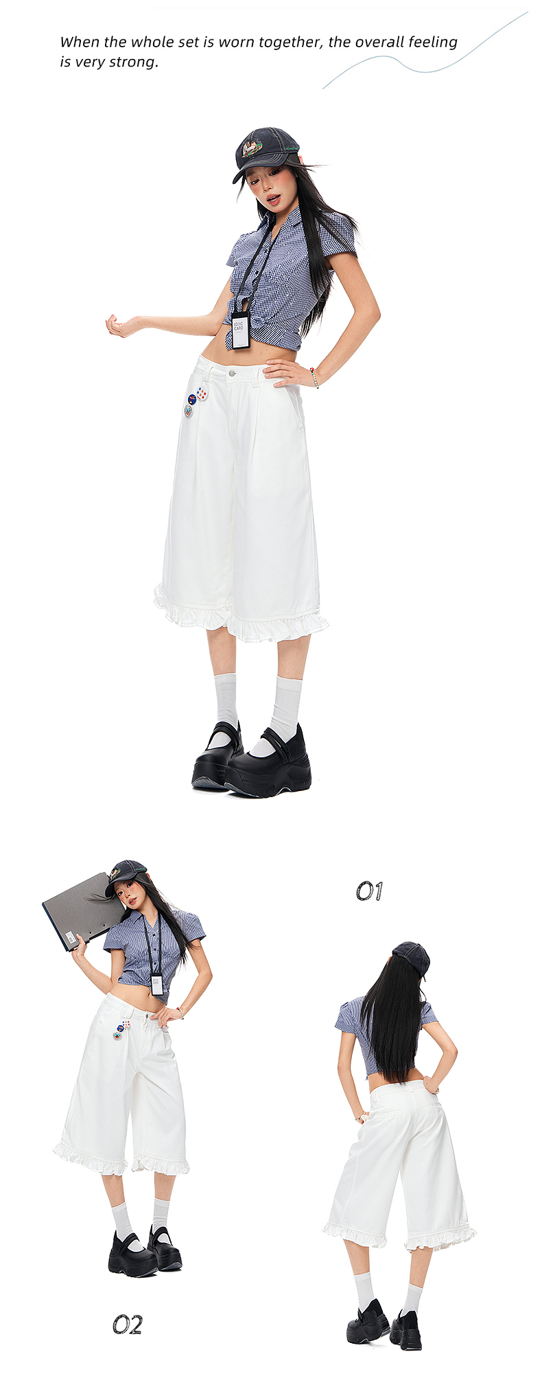 美式辣妹街头白复古蓝牛仔短裤详情页排版海报模特拼图（图ZNDA0NDI5MTA4） - 其他平面 - 站酷设计师特务L原创素材 - 站酷ZCOOL