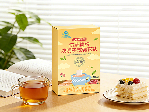 设计决明子玫瑰花茶海报