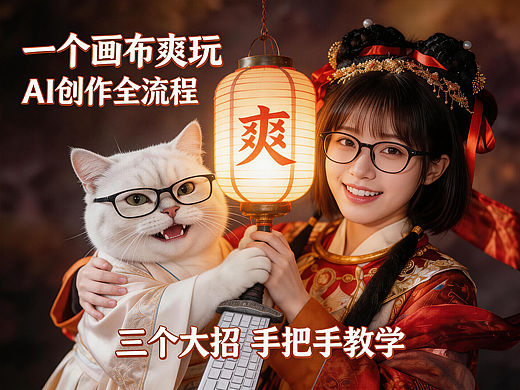 梭哈近50个图音视频模型🎉神画布爽学AI创作全流程