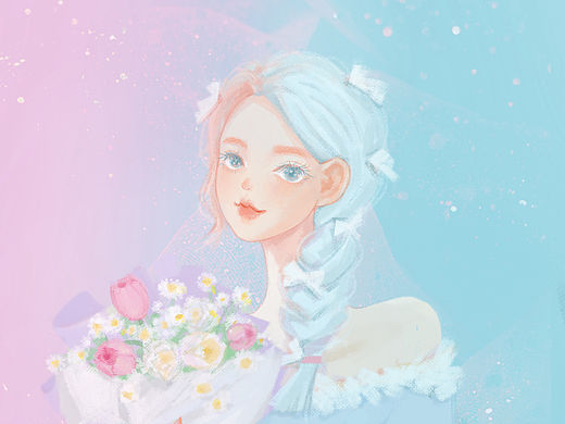 原创插画｜时光不语,花开有期