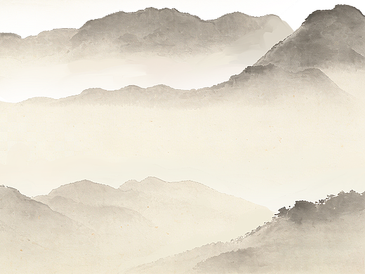 宋式古画风格远山水云烟元素