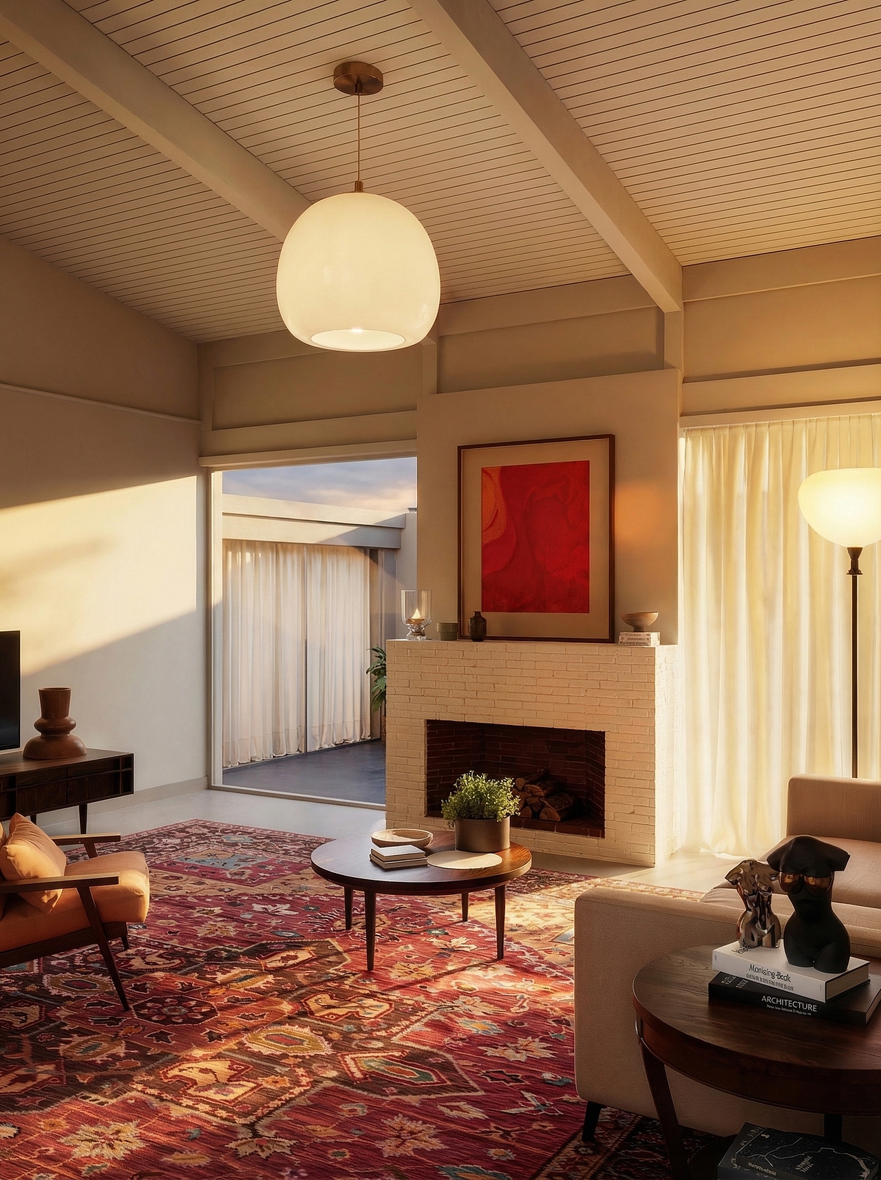 D5渲染-复古现代风客厅（图ZNDA0NDQxMTg0） - 家装设计 - 站酷设计师熊吉吉xx原创素材 - 站酷ZCOOL